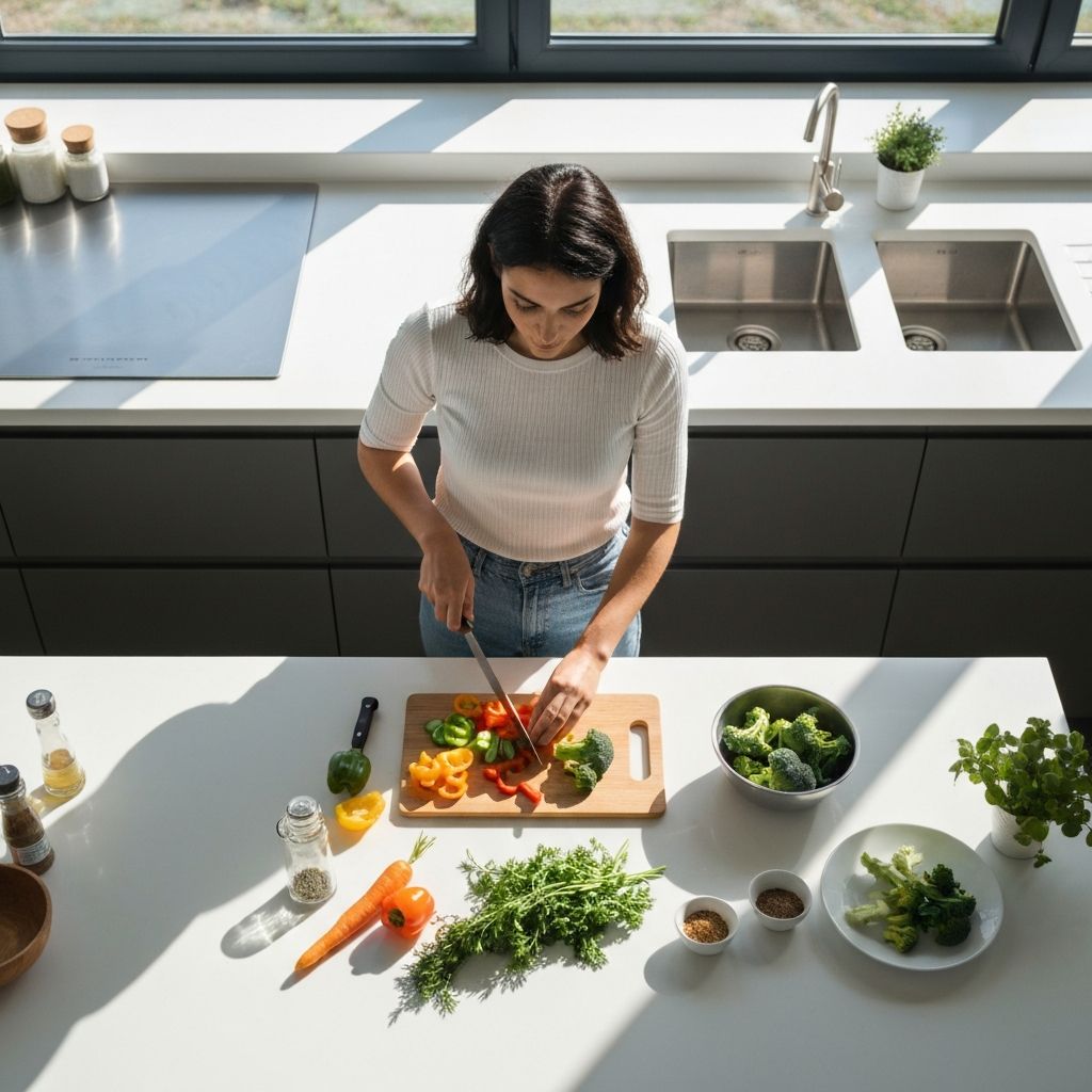 Preparing healthy meal